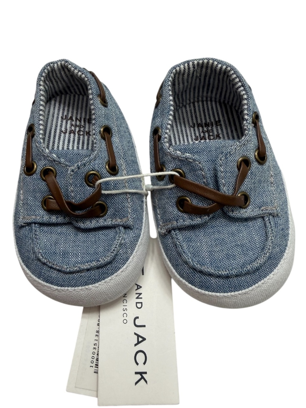 Janie and Jack Light Blue Baby Boat Sneakers